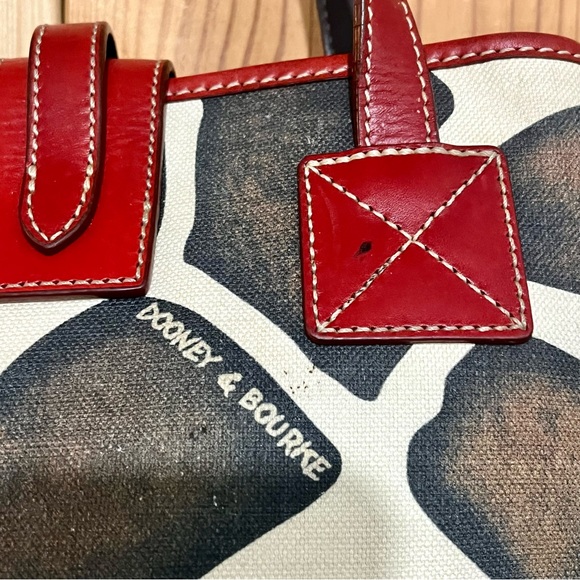 Dooney & Bourke Giraffe Print Satchel – Red Leather Trim, Vintage Style - Picture 16 of 16